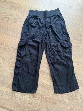 aerie Black Wide-Leg Cargo Pants